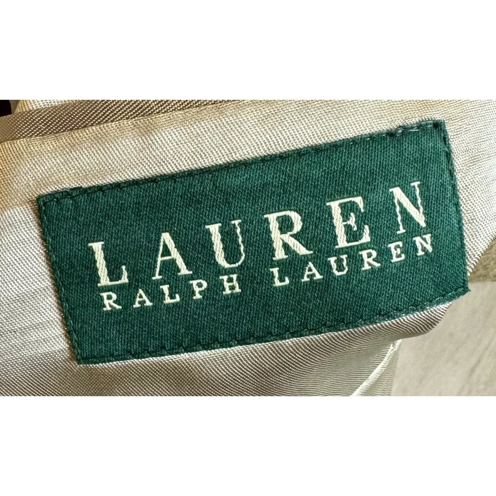 Lauren Ralph Lauren Mens Two Button Blazer Brown Windowpane Herringbone Size 46R